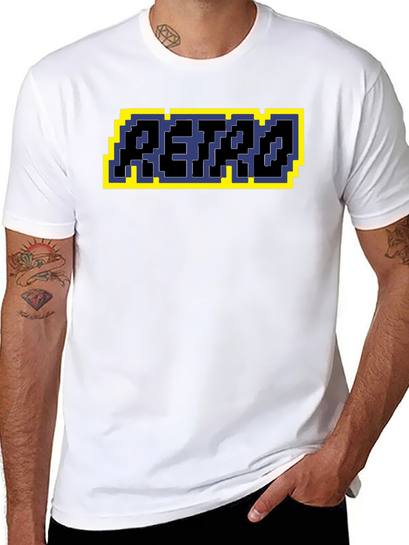 Retro Pixel Art T-Shirt - Black Graphic Tee