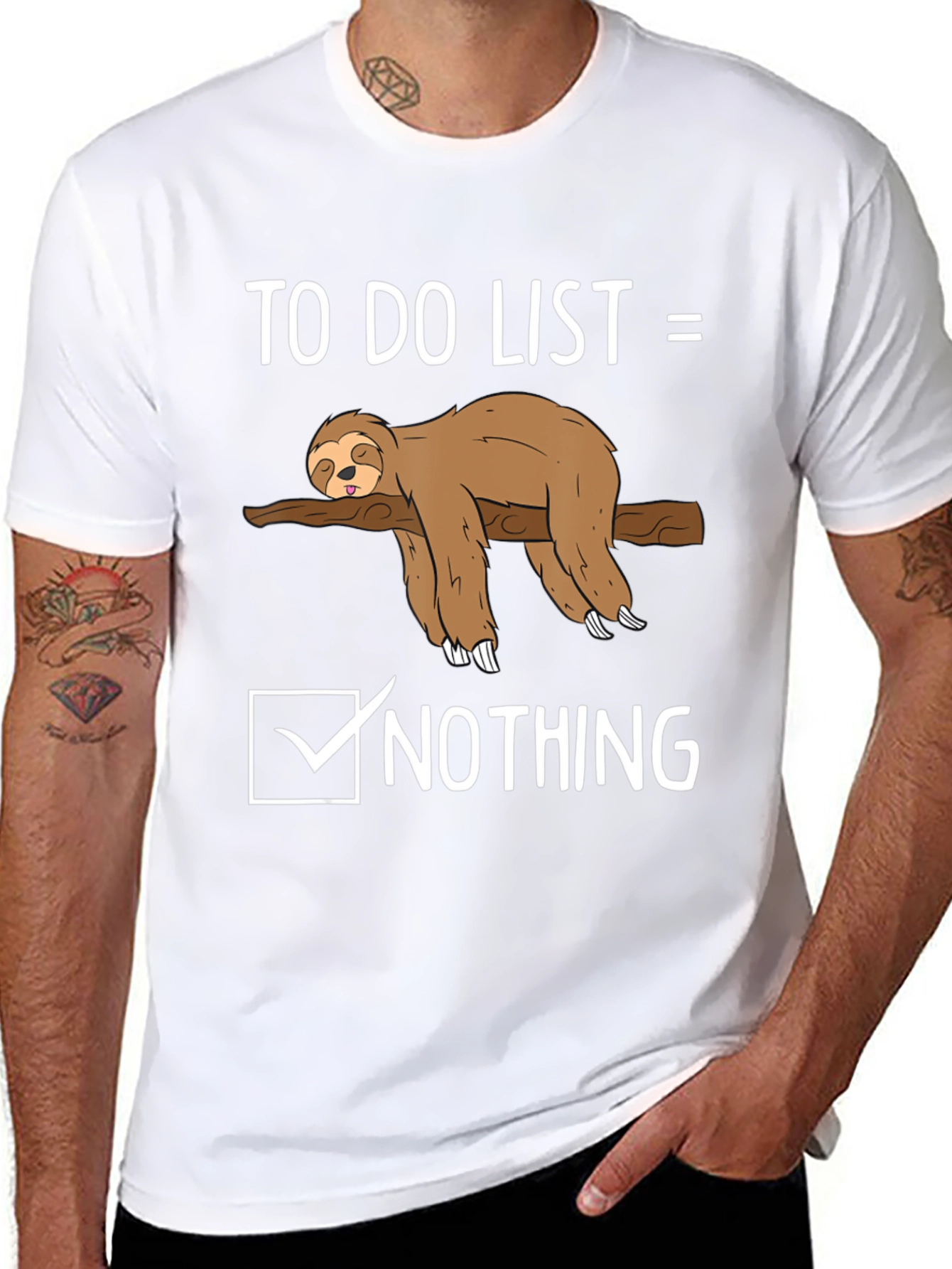 Sloth To-Do List Nothing Graphic Tee