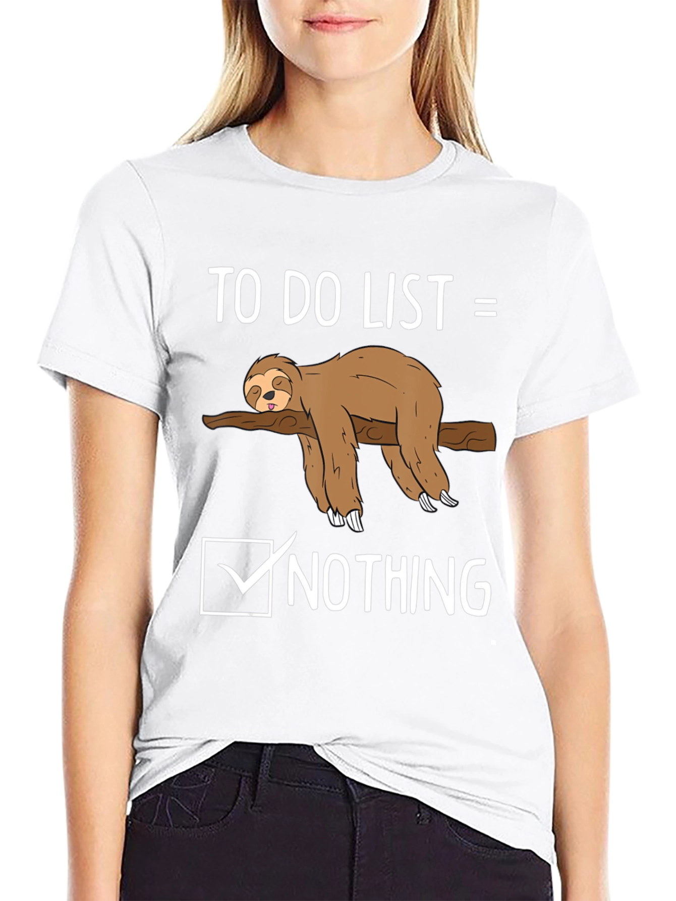 Sloth To-Do List Nothing Graphic Tee
