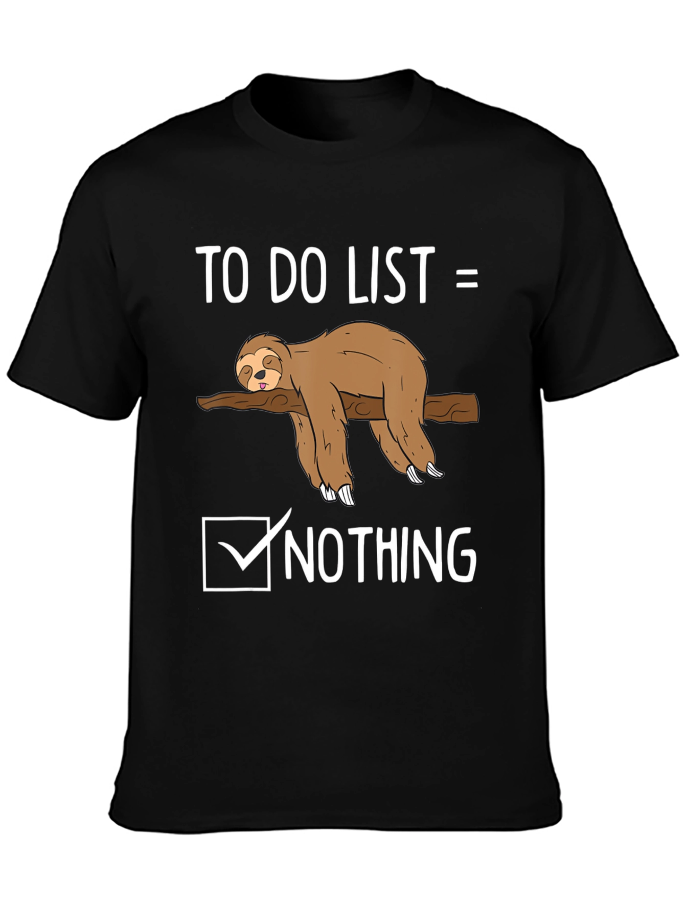 Sloth To-Do List Nothing Graphic Tee