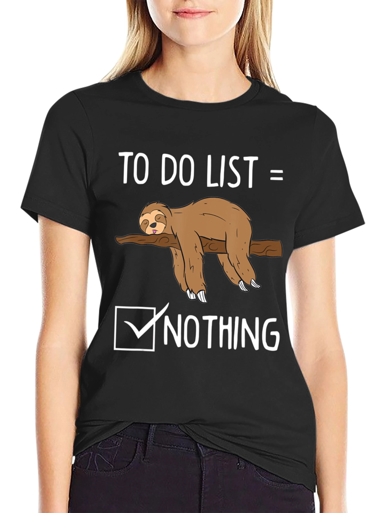 Sloth To-Do List Nothing Graphic Tee