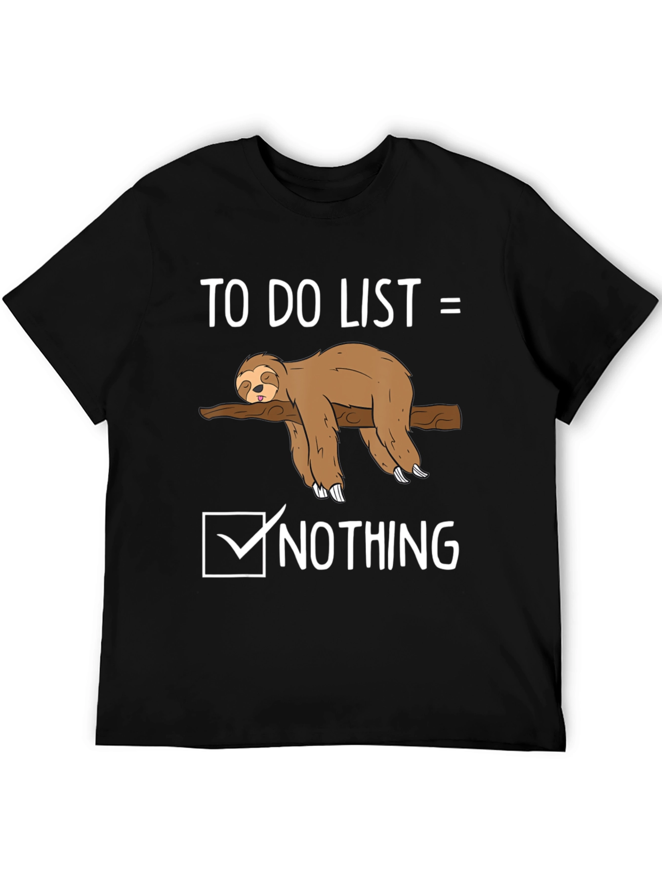 Sloth To-Do List Nothing Graphic Tee