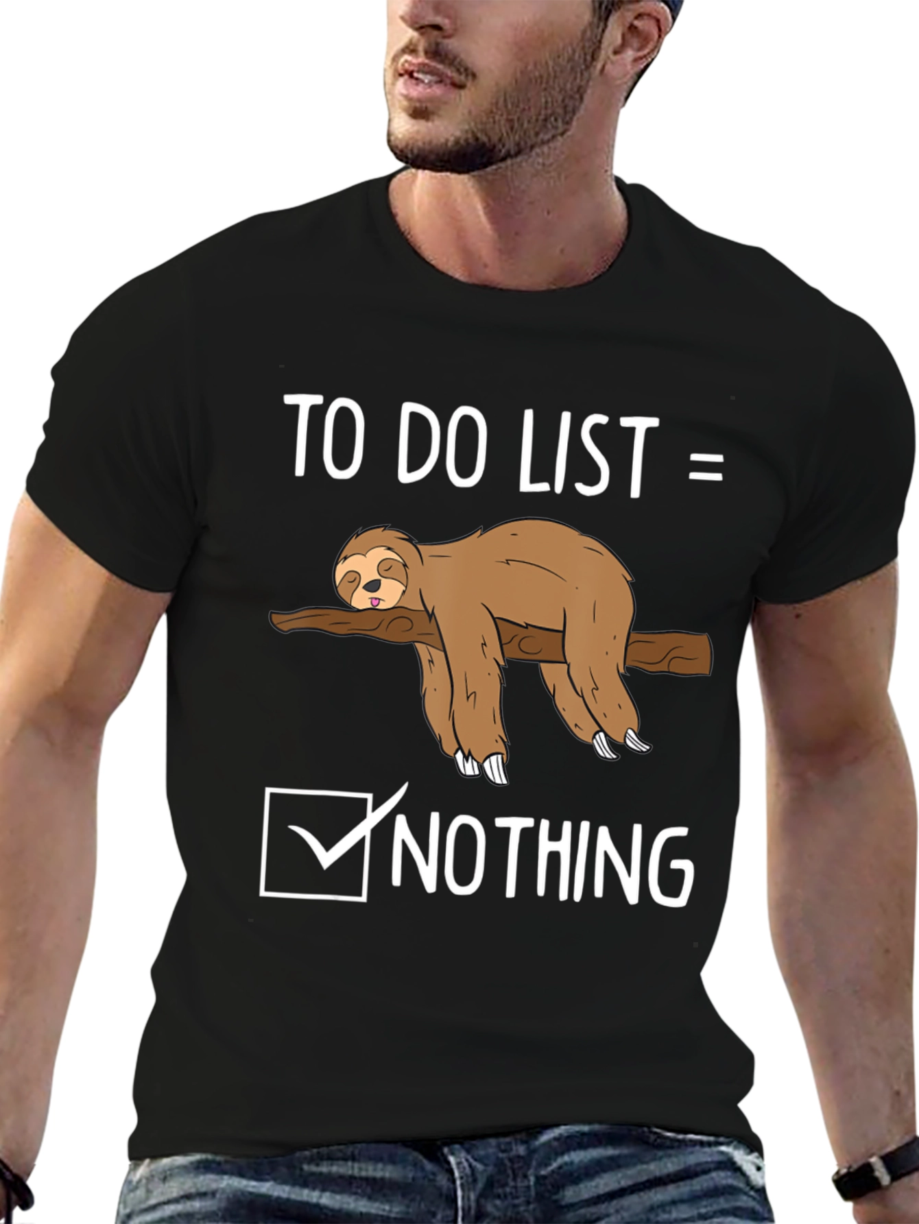 Sloth To-Do List Nothing Graphic Tee