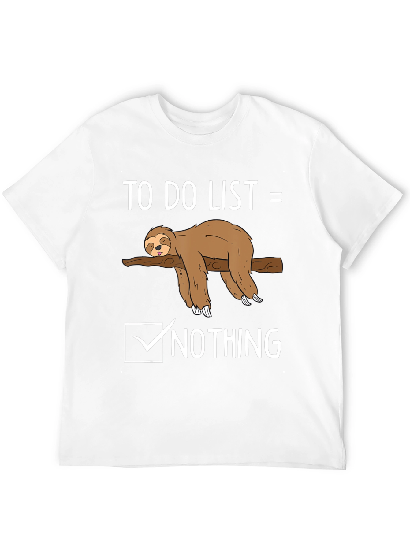 Sloth To-Do List Nothing Graphic Tee