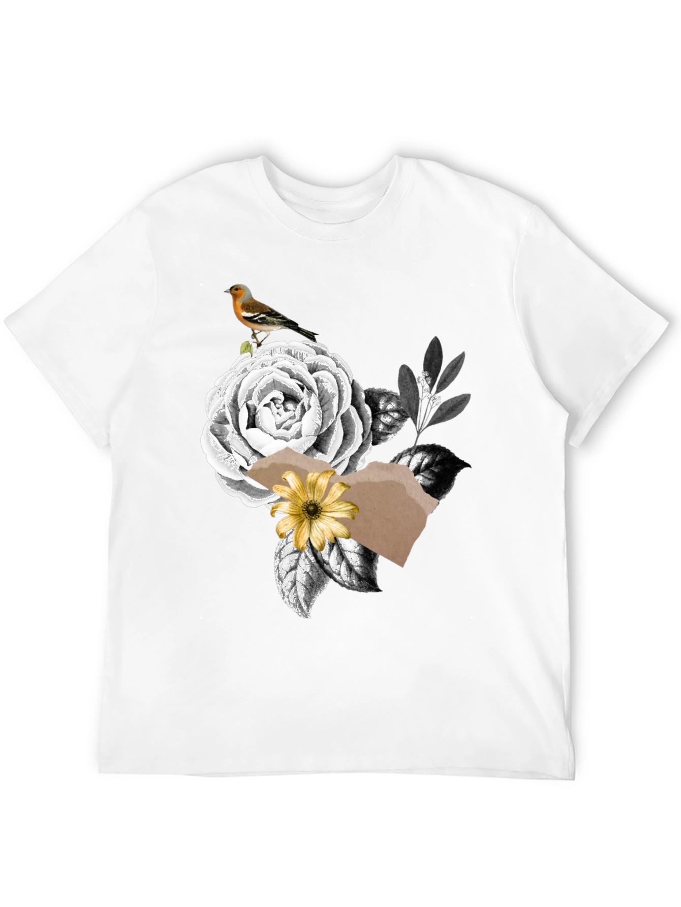 Floral Bird Graphic Print Tee