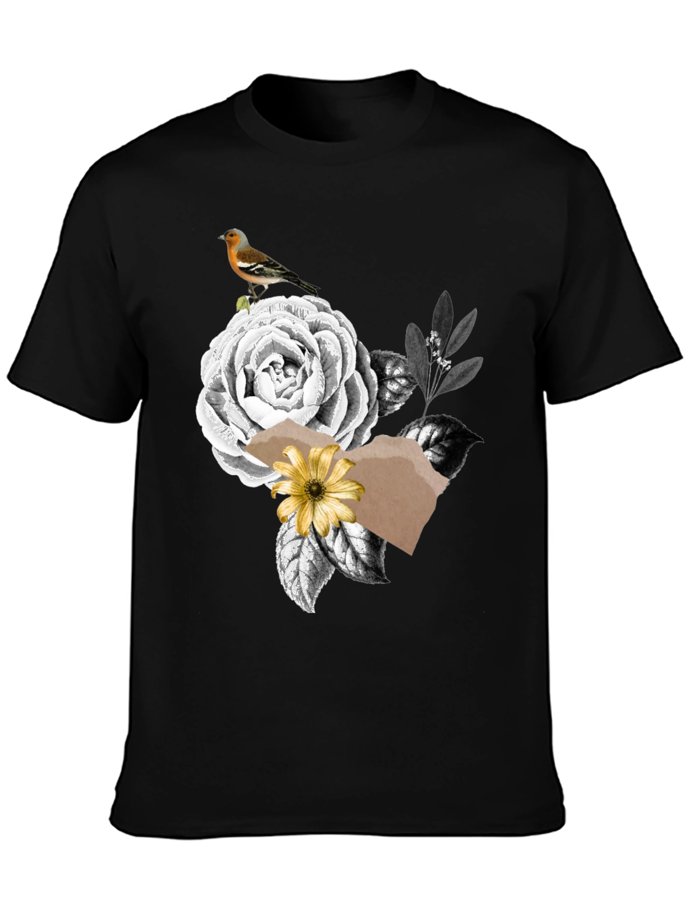 Floral Bird Graphic Print Tee