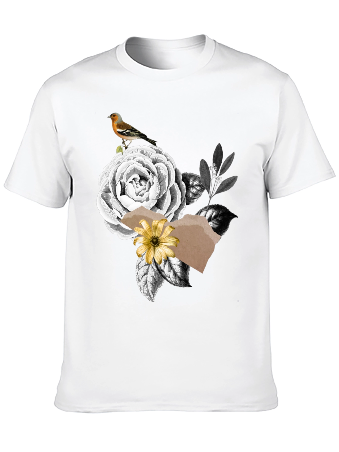 Floral Bird Graphic Print Tee