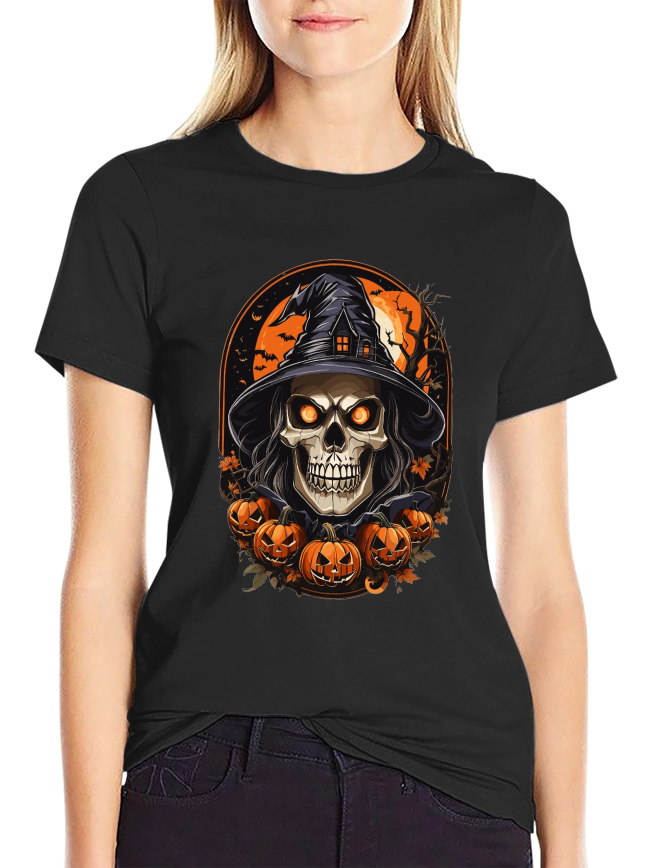 Halloween Skull Witch T-Shirt