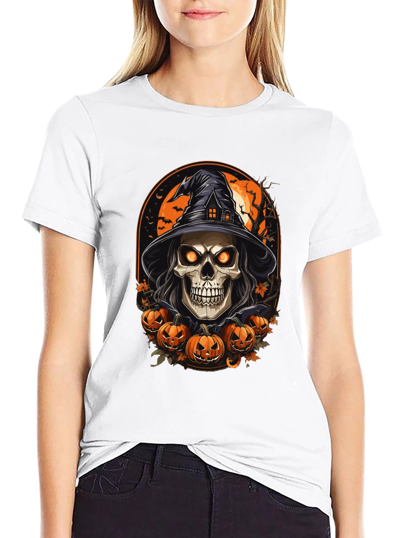 Halloween Skull Witch T-Shirt