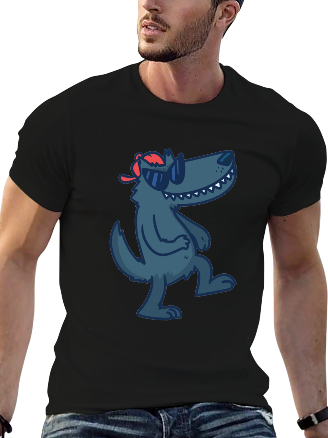 Cool Cartoon Wolf T-Shirt