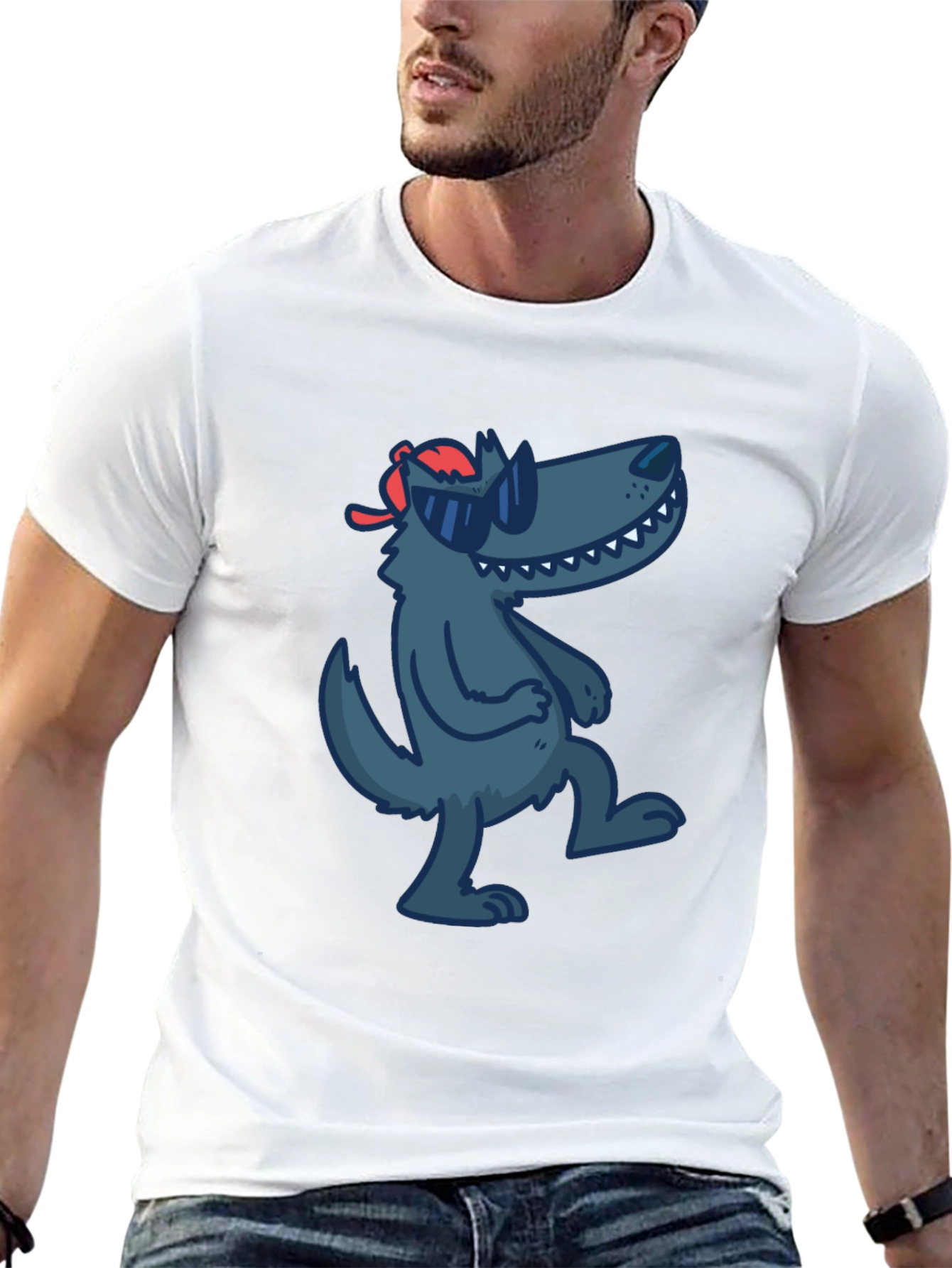 Cool Cartoon Wolf T-Shirt