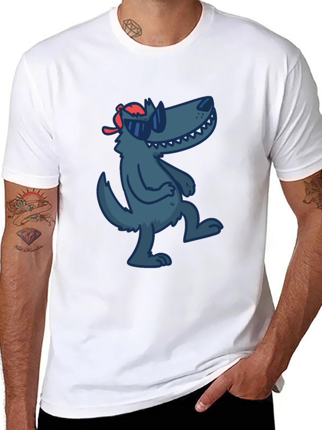 Cool Cartoon Wolf T-Shirt