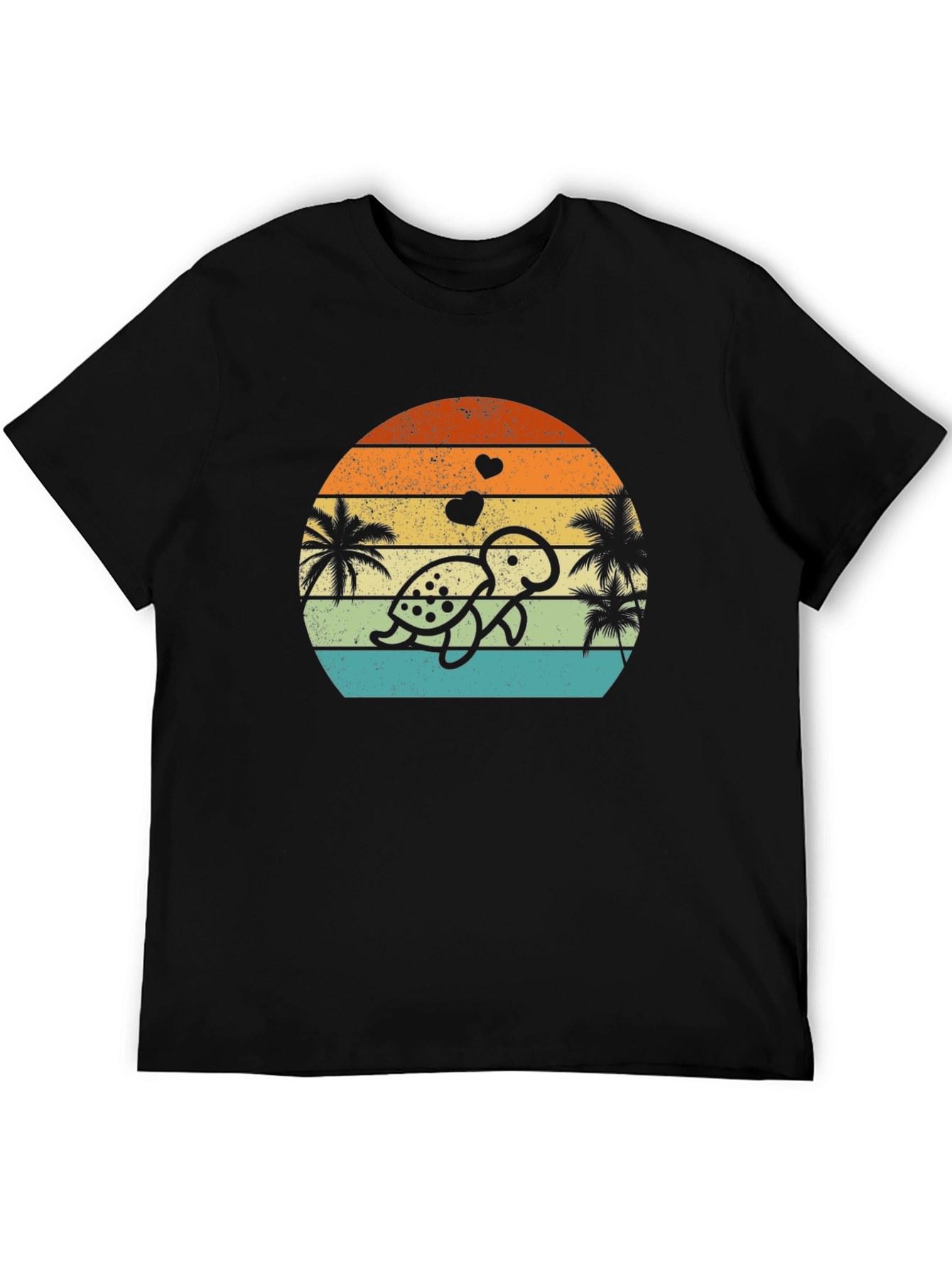 Retro Turtle Sunset Graphic Tee