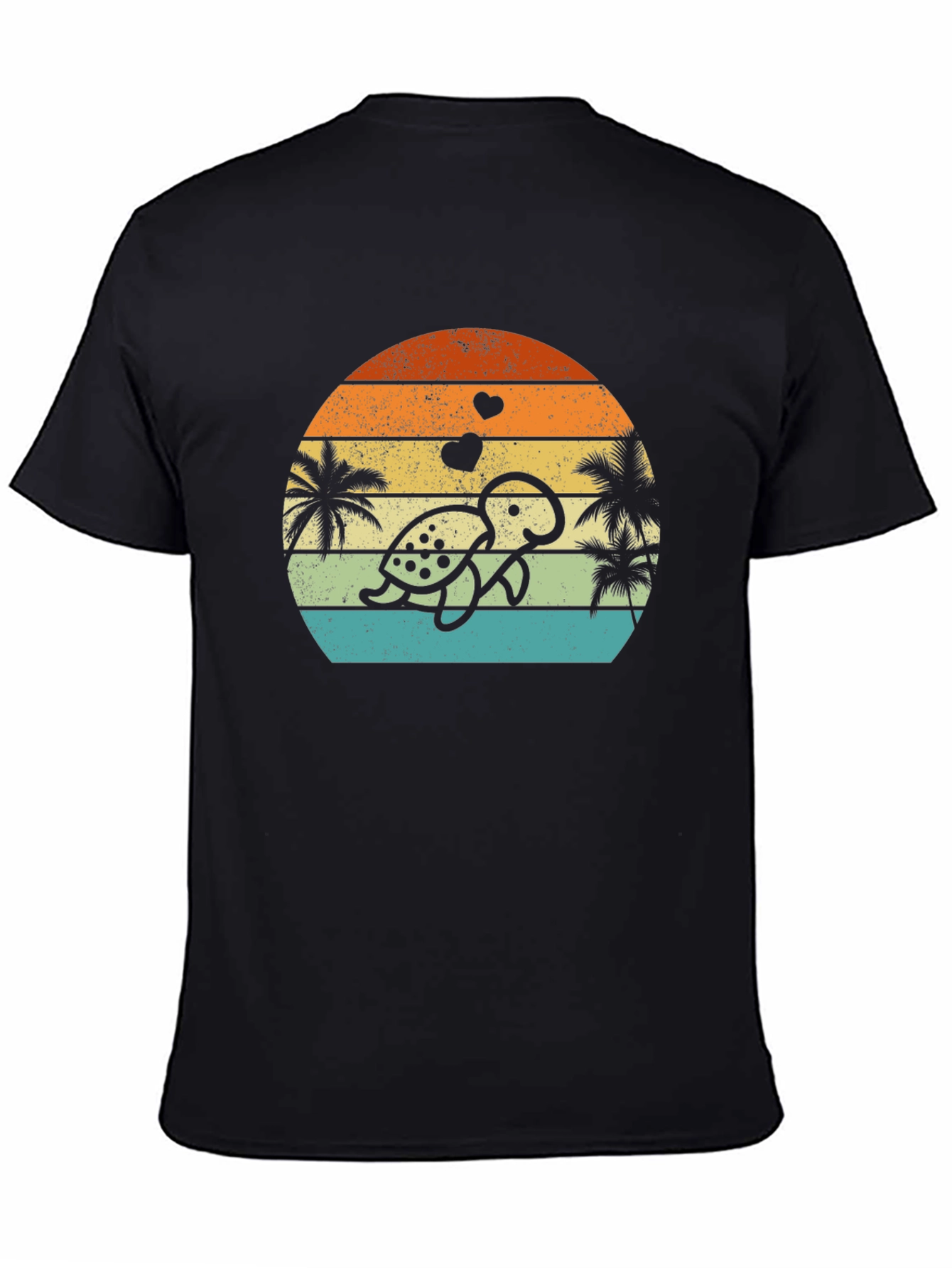 Retro Turtle Sunset Graphic Tee
