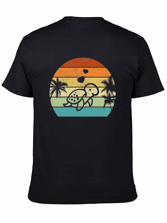 Retro Turtle Sunset Graphic Tee