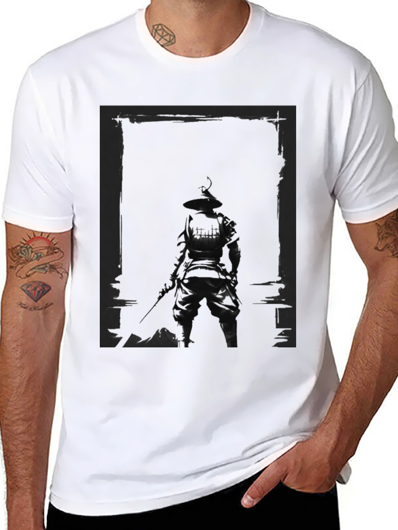 Dark Samurai Graphic Print T-Shirt