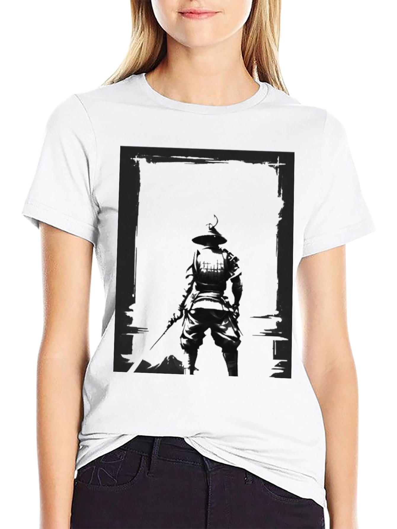 Dark Samurai Graphic Print T-Shirt
