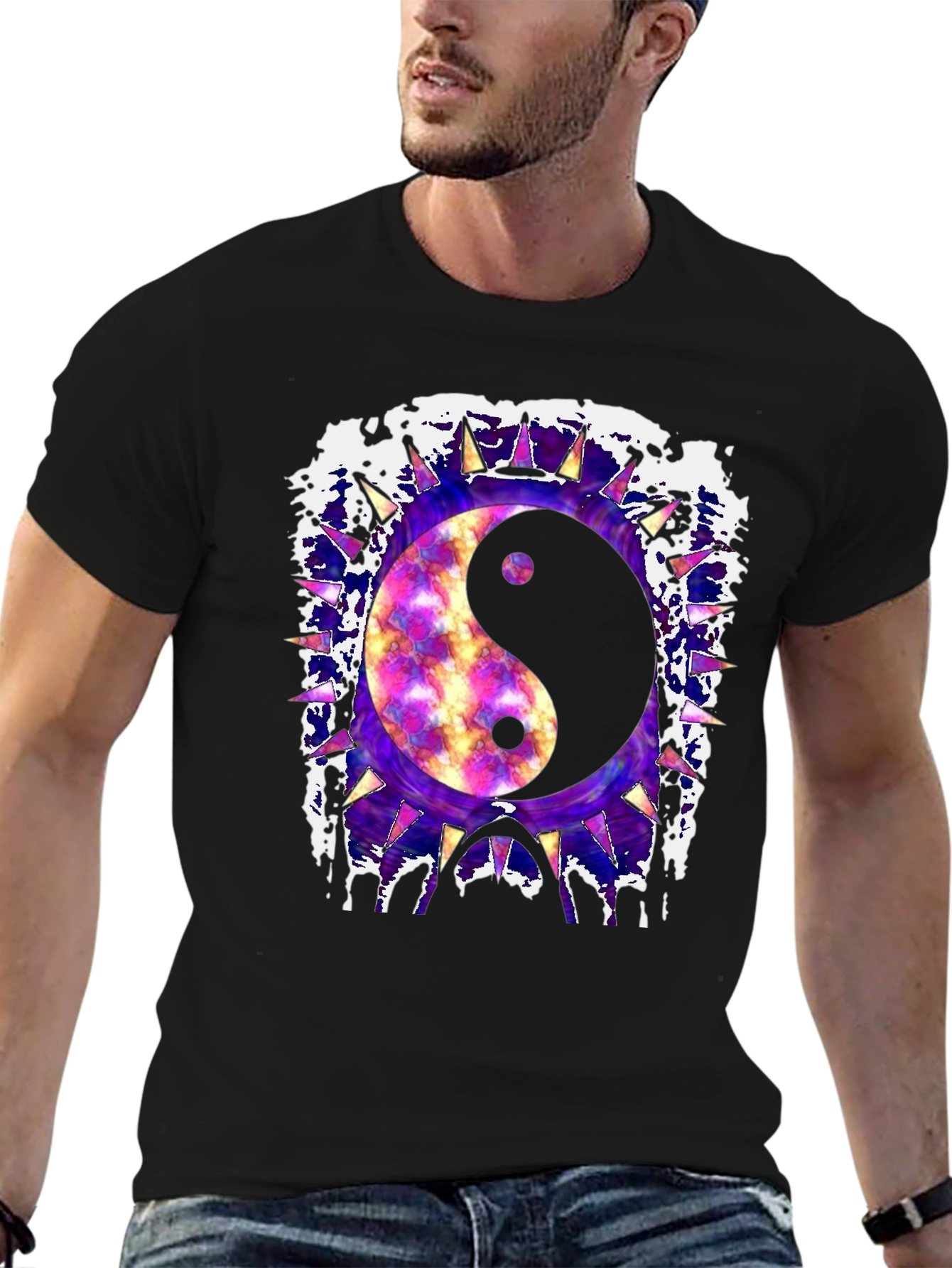 Yin Yang Graphic Tee - Edgy Style