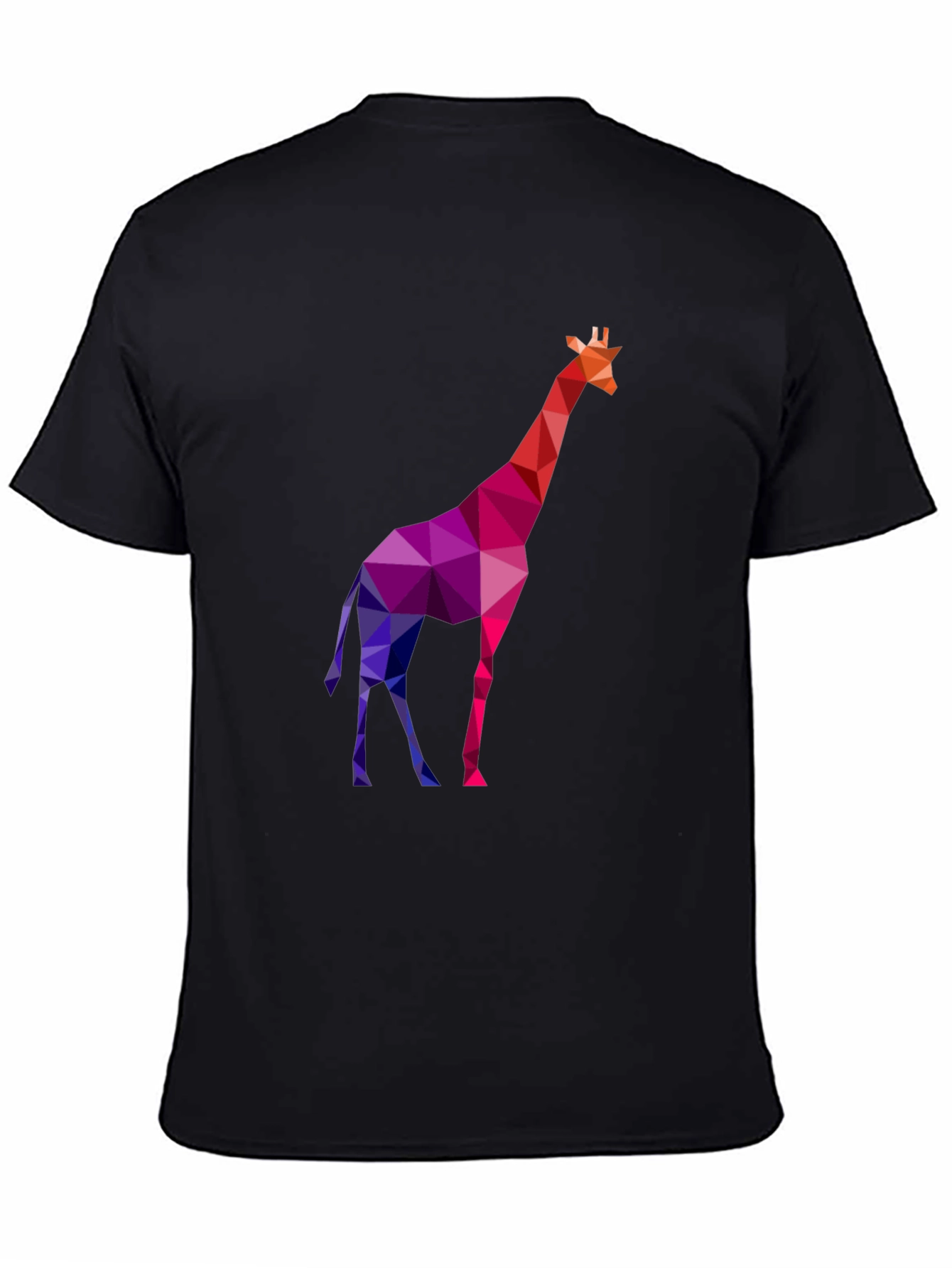 Geometric Giraffe Tee - Modern Mens Black T-Shirt