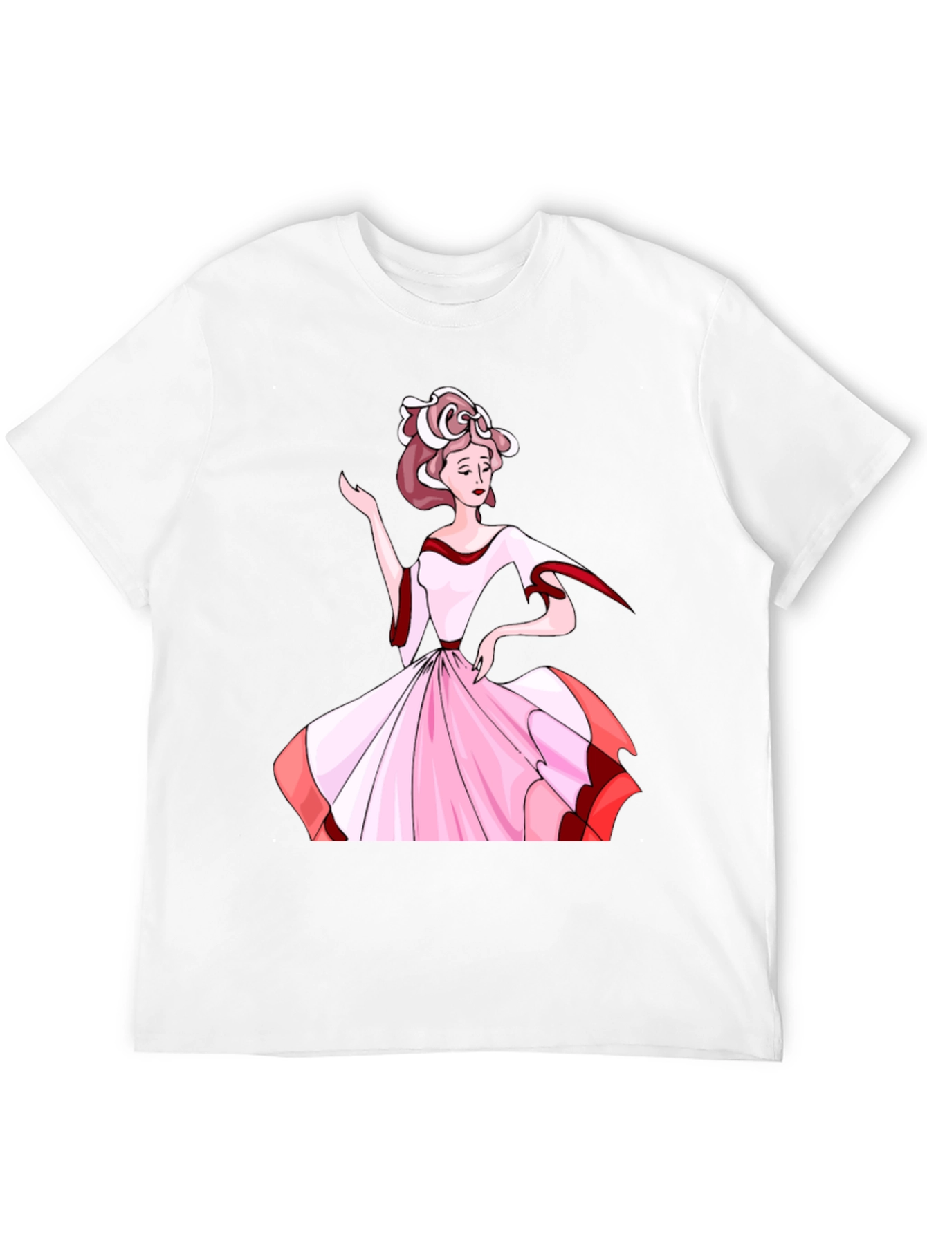 Elegant Woman Print Black T-Shirt