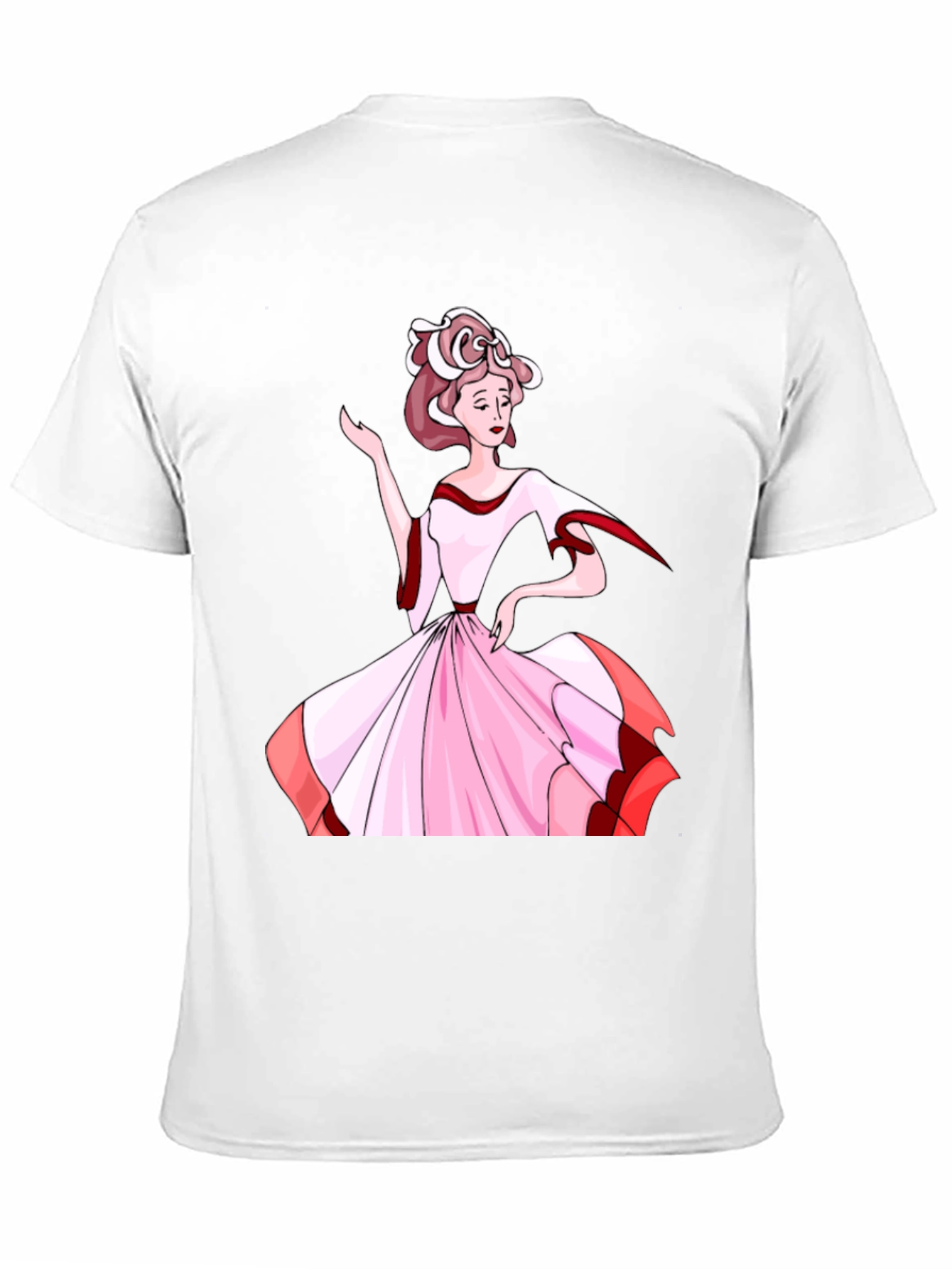 Elegant Woman Print Black T-Shirt