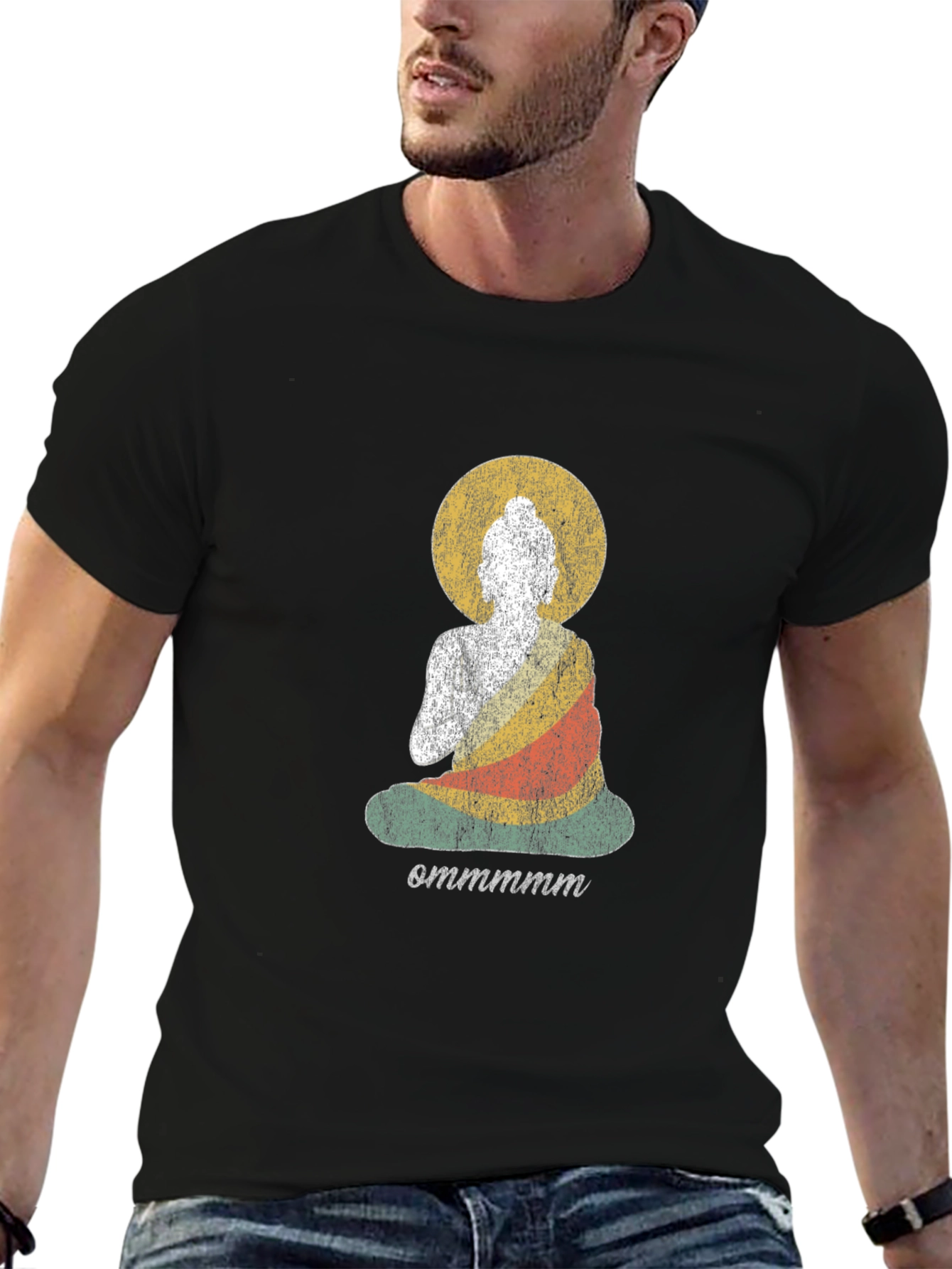 Om Buddha Graphic Tee - Meditative Style