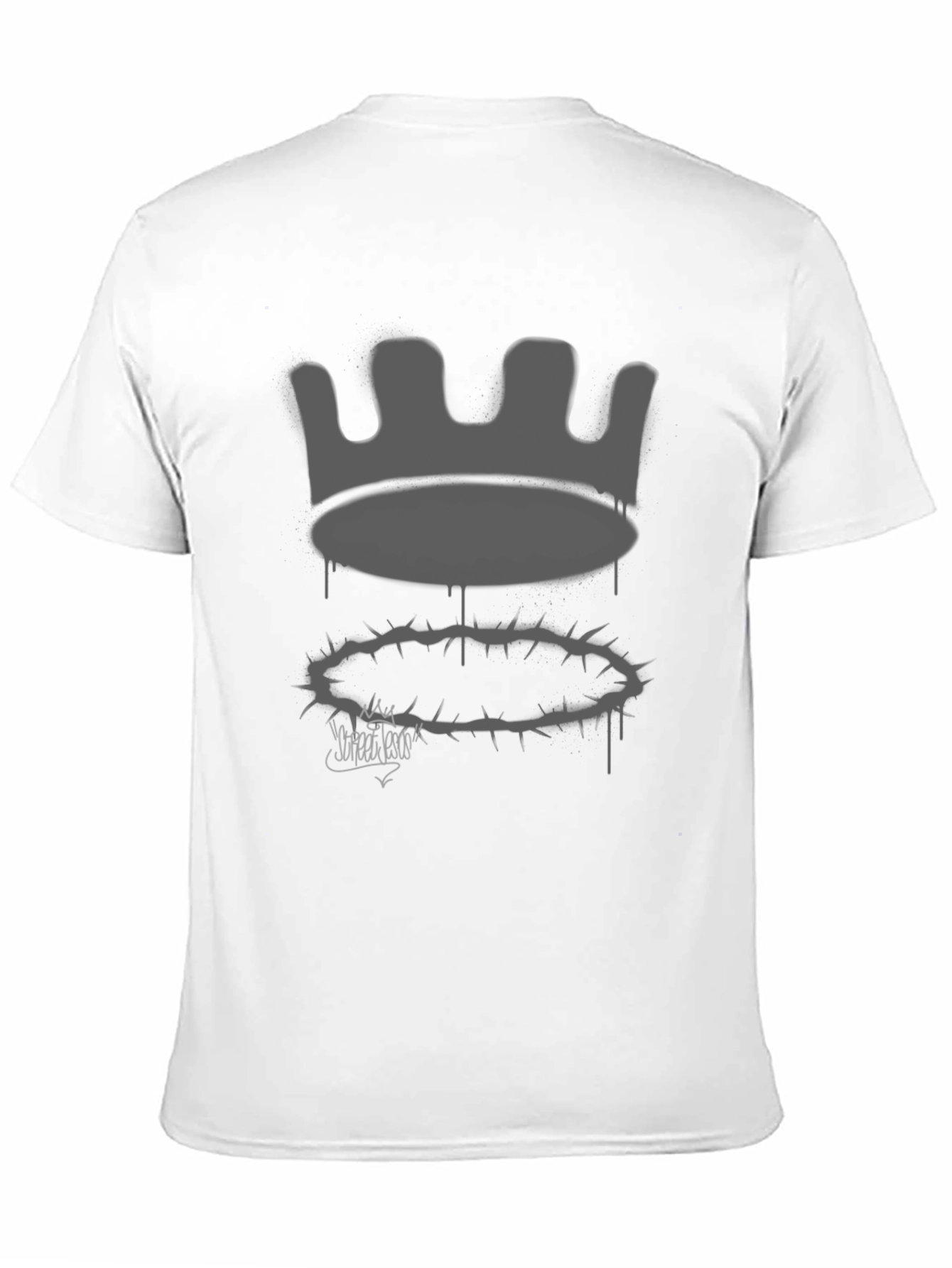 Crown and Thorns Graphic Print Black Tee