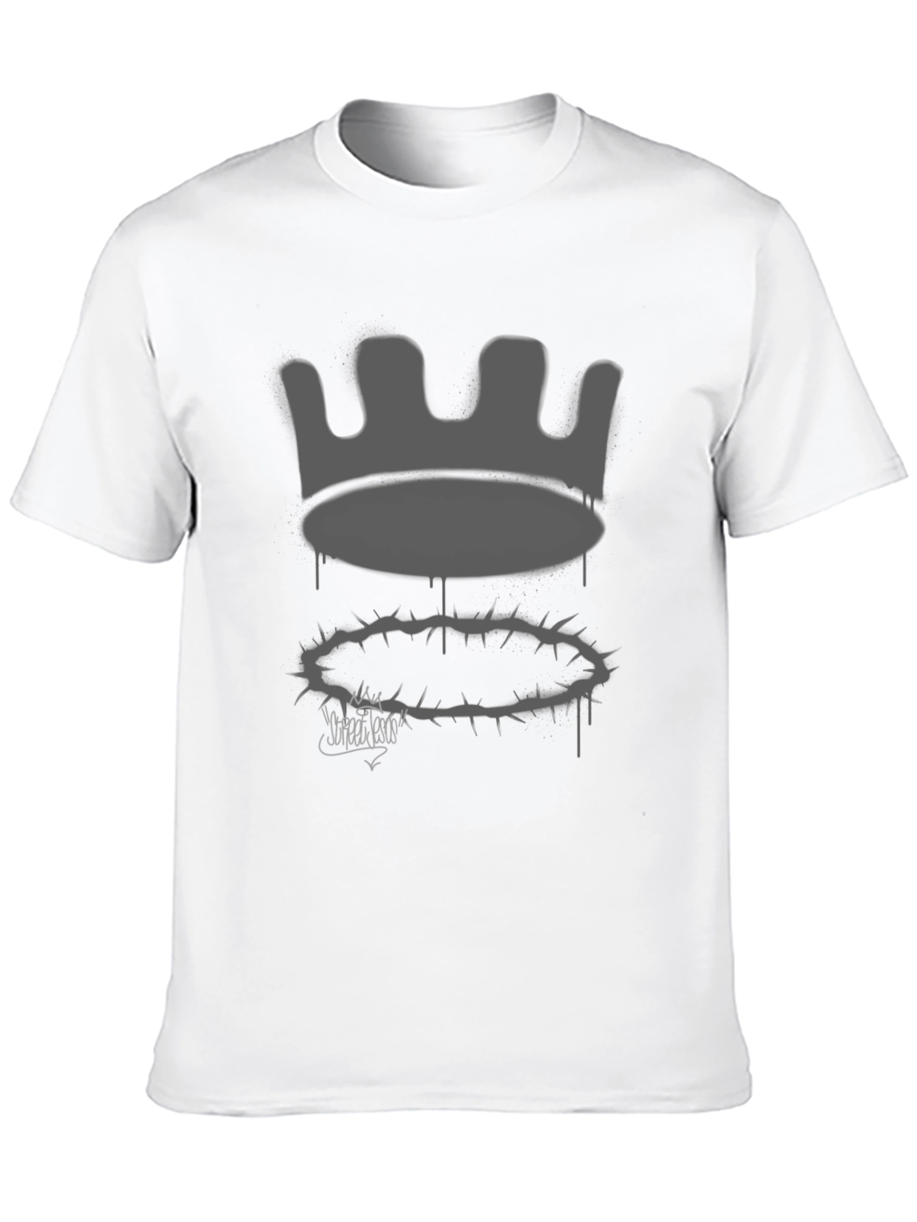 Crown and Thorns Graphic Print Black Tee