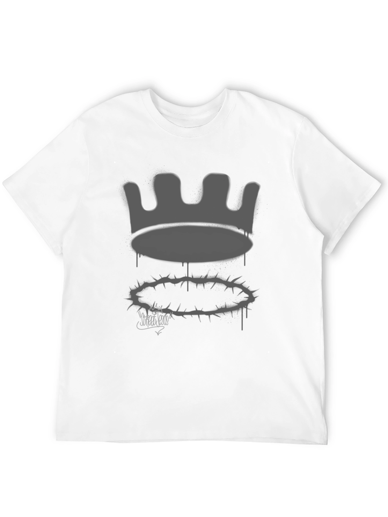 Crown and Thorns Graphic Print Black Tee