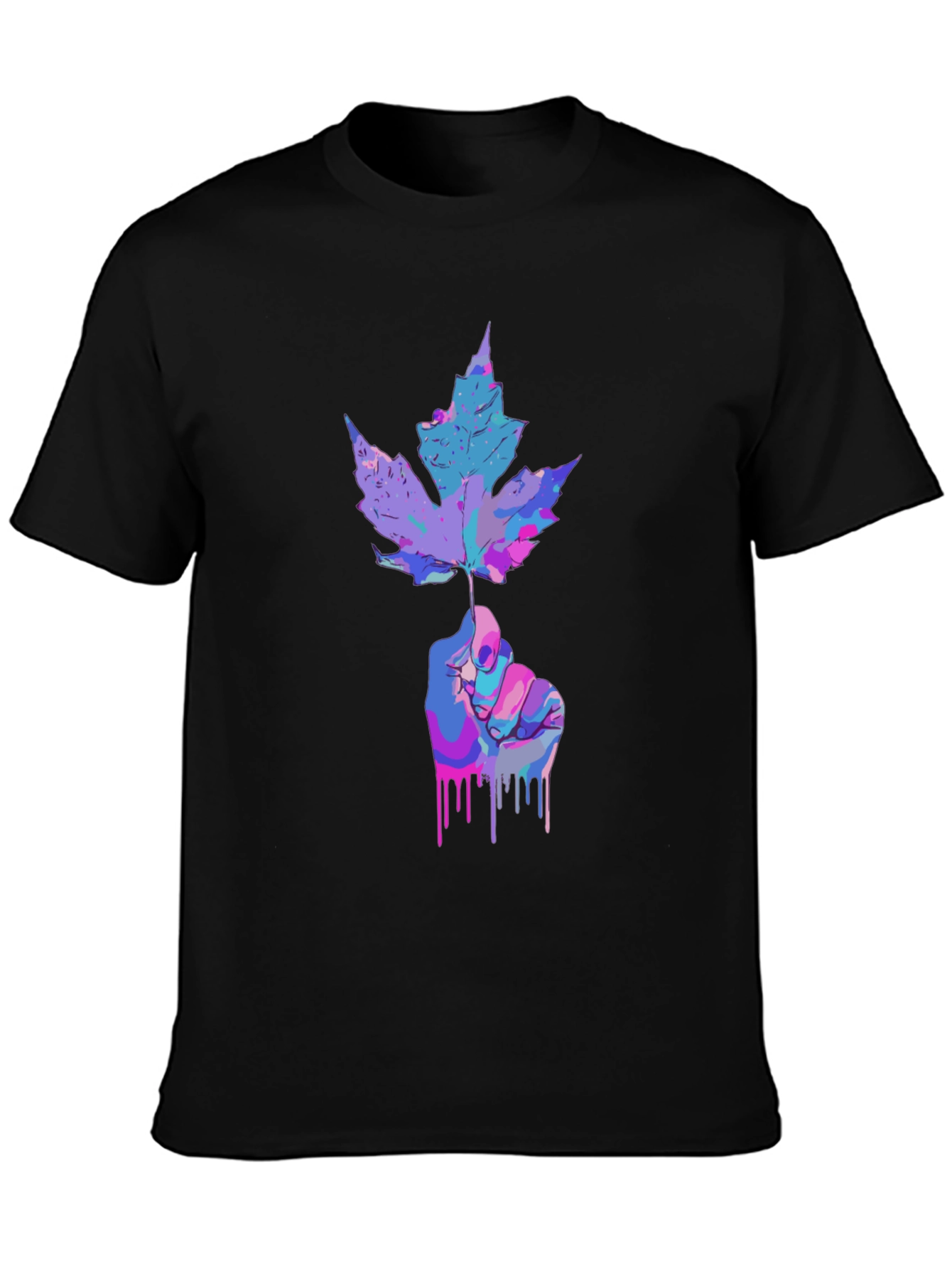 Artistic Maple Leaf Graphic T-Shirt