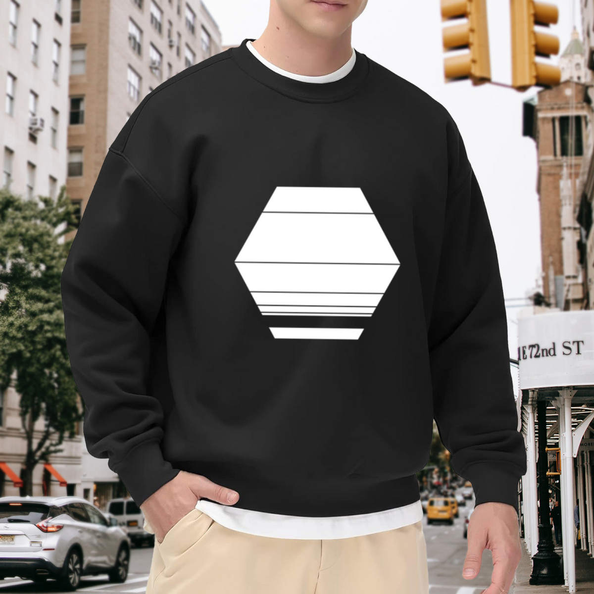 Geometric Hexagon Pattern Graphic ԲÁìÎÀÒÂ - Unique Design Pullover Sweatshirt