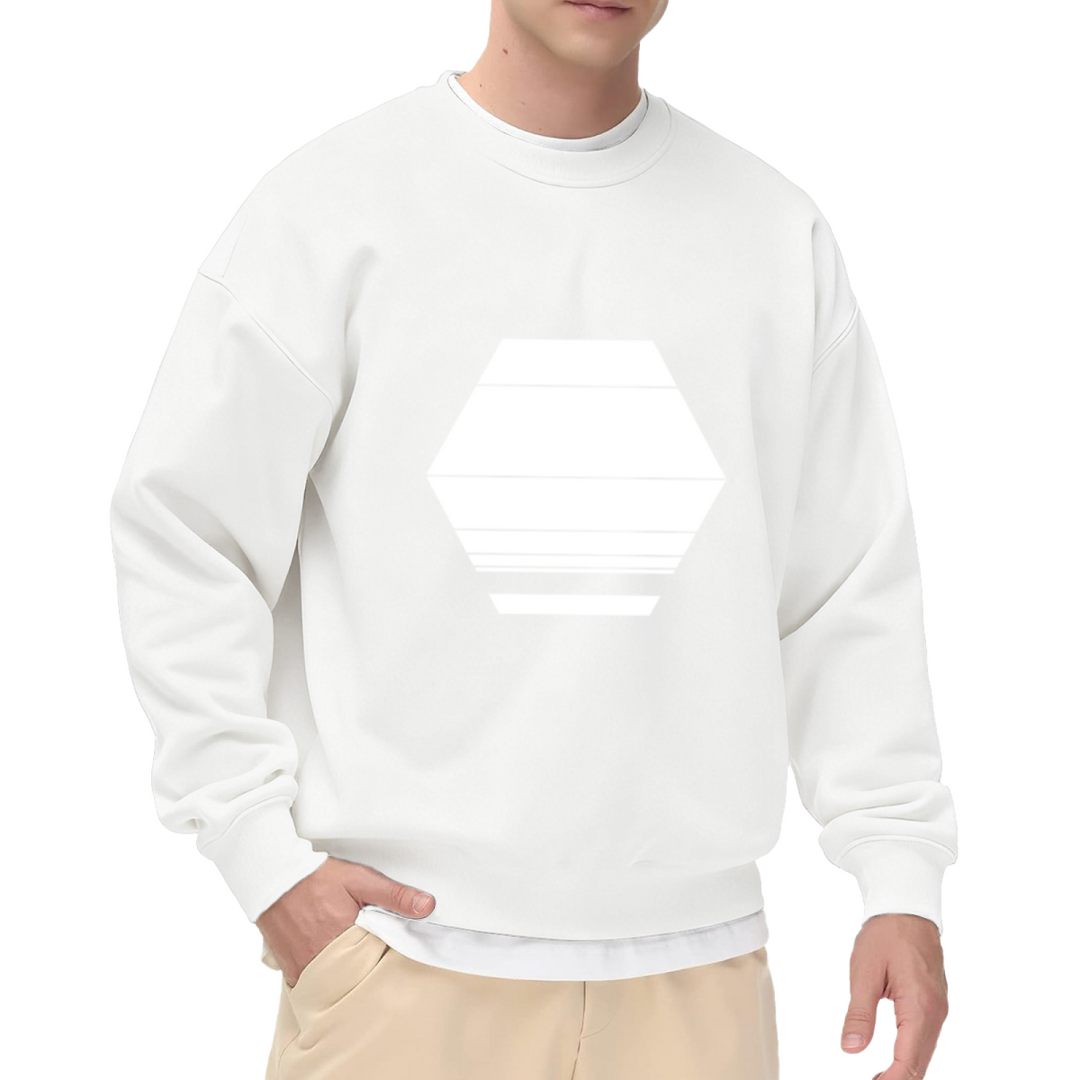 Geometric Hexagon Pattern Graphic ԲÁìÎÀÒÂ - Unique Design Pullover Sweatshirt