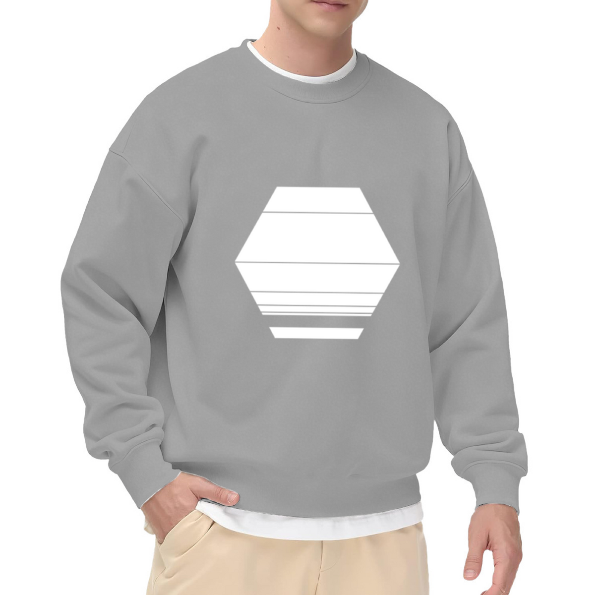 Geometric Hexagon Pattern Graphic ԲÁìÎÀÒÂ - Unique Design Pullover Sweatshirt