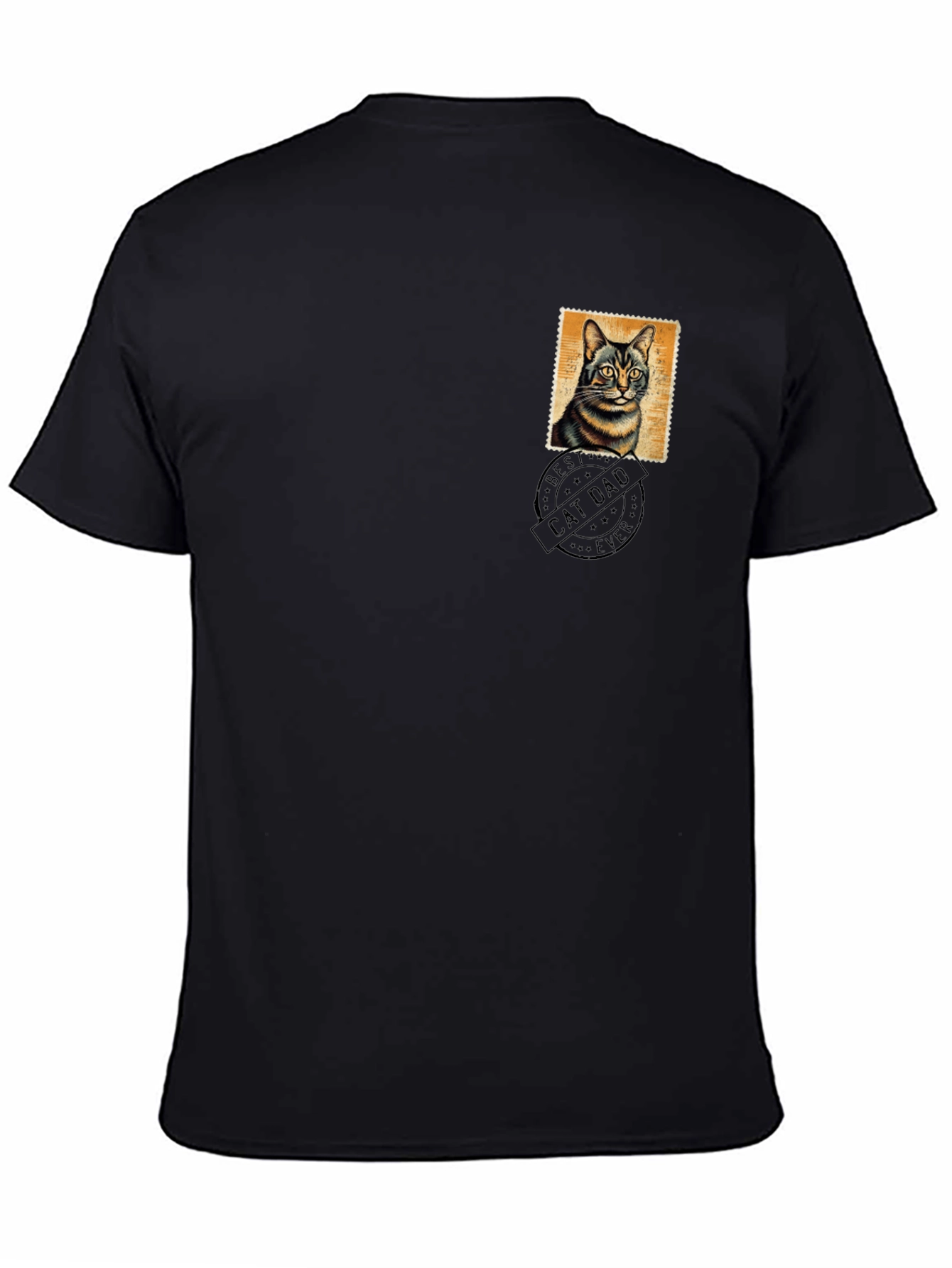 Cat Dad Stamp Graphic T-Shirt