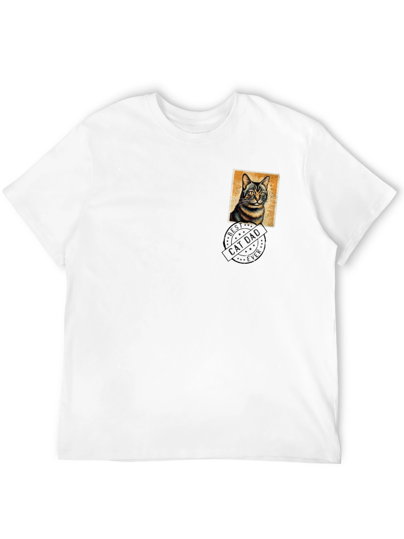 Cat Dad Stamp Graphic T-Shirt
