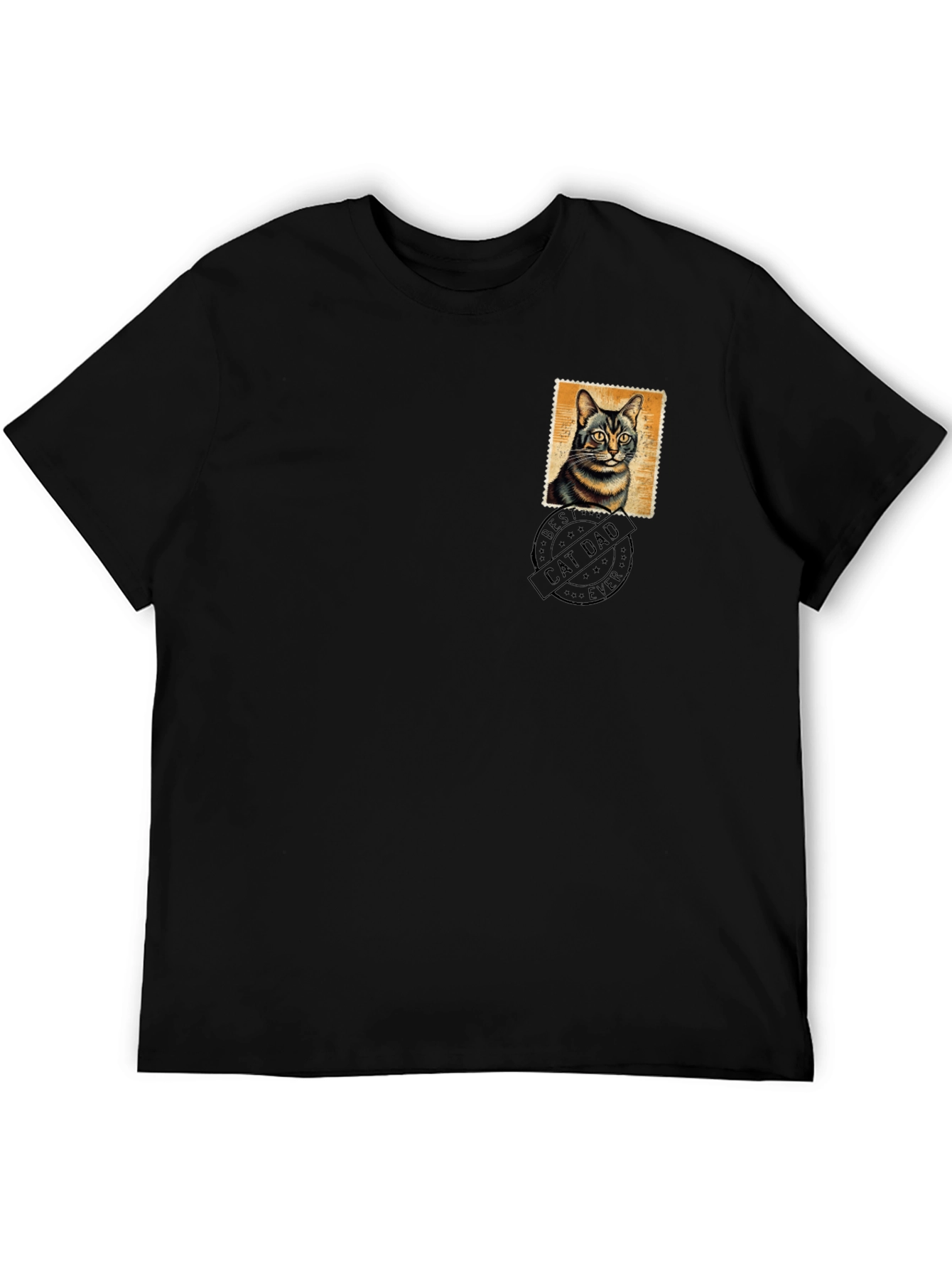 Cat Dad Stamp Graphic T-Shirt