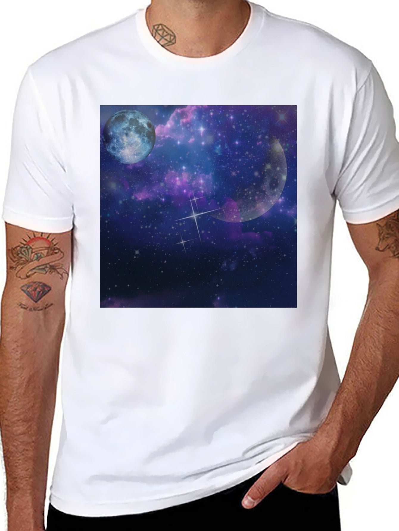Galaxy Moon Black Tee