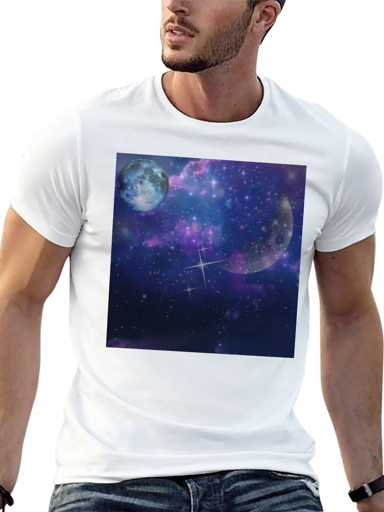 Galaxy Moon Black Tee