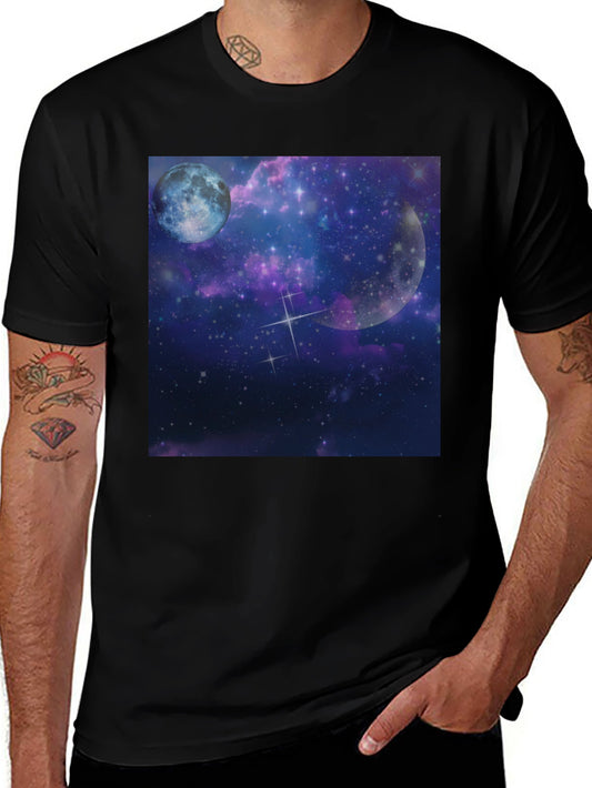 Galaxy Moon Black Tee