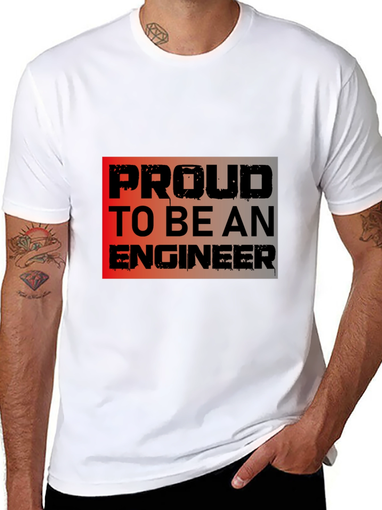 Proud Engineer Black Graphic Tee