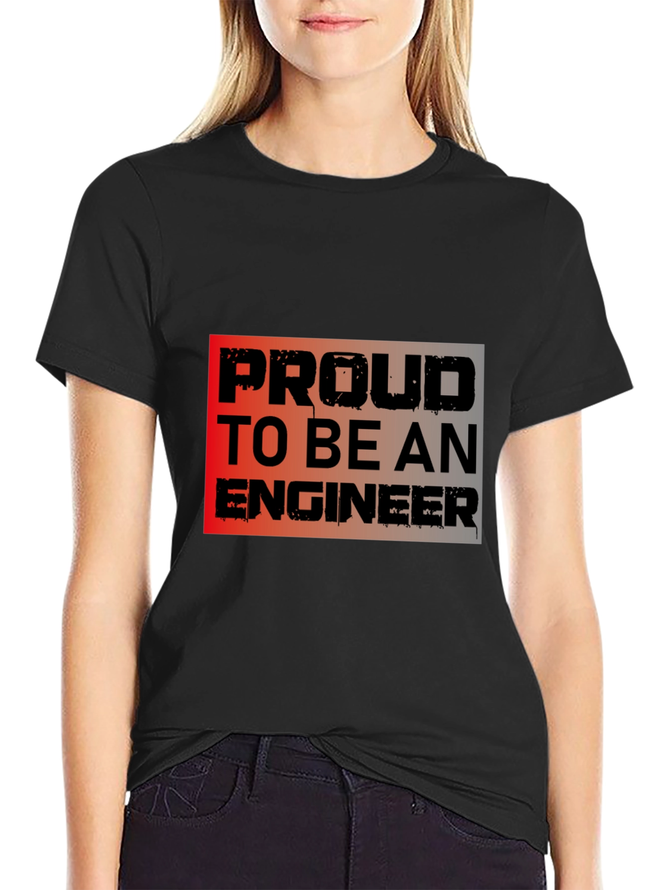 Proud Engineer Black Graphic Tee