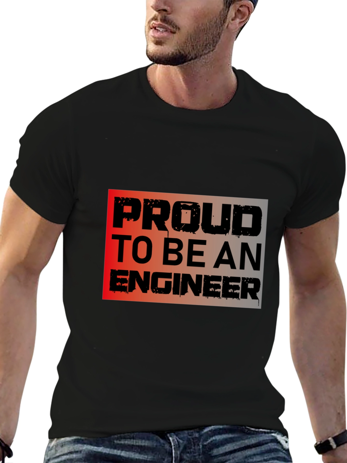 Proud Engineer Black Graphic Tee