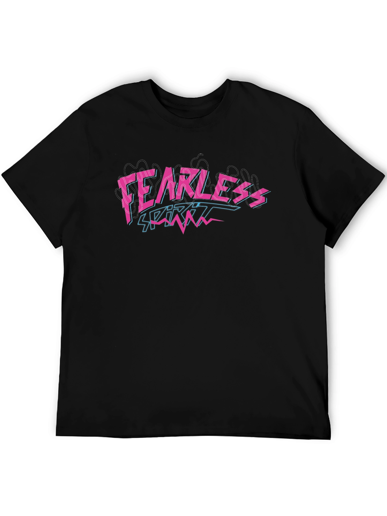Fearless Spirit Graphic Print Black T-Shirt