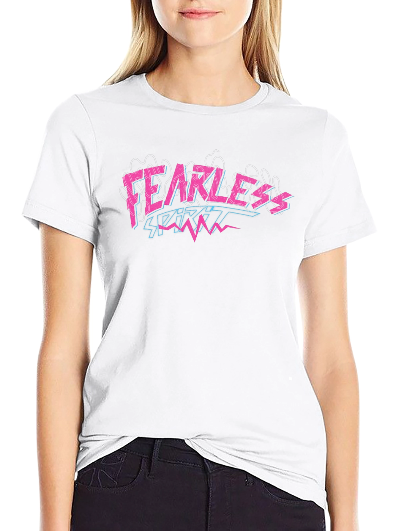 Fearless Spirit Graphic Print Black T-Shirt