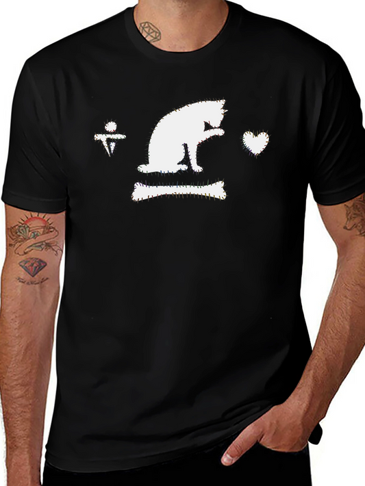 Cat Pirate Flag Black T-Shirt