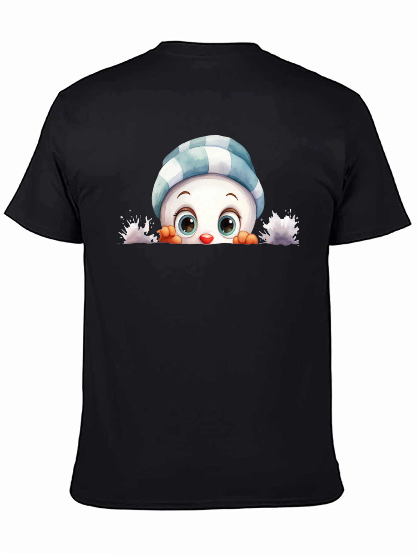 Cute Peeking Snowman Graphic Tee