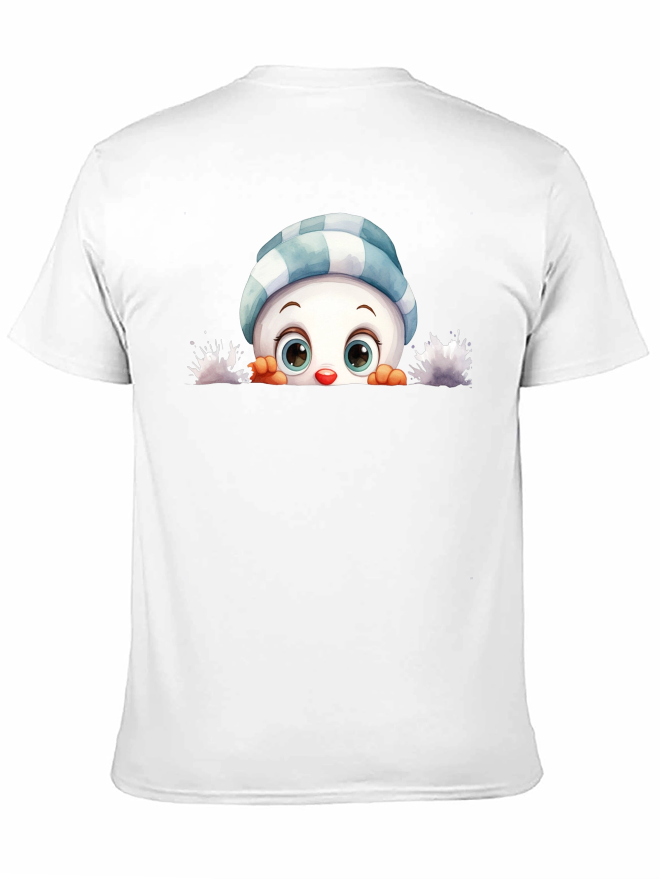 Cute Peeking Snowman Graphic Tee