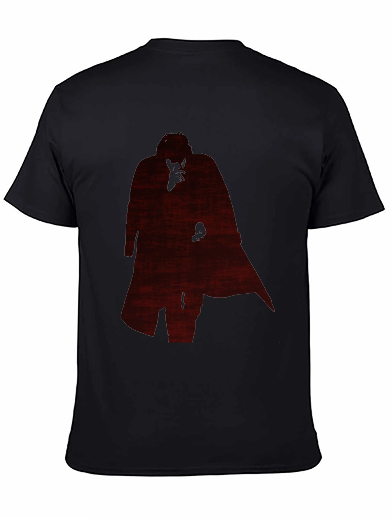 Mens Black T-Shirt with Silhouette Graphic