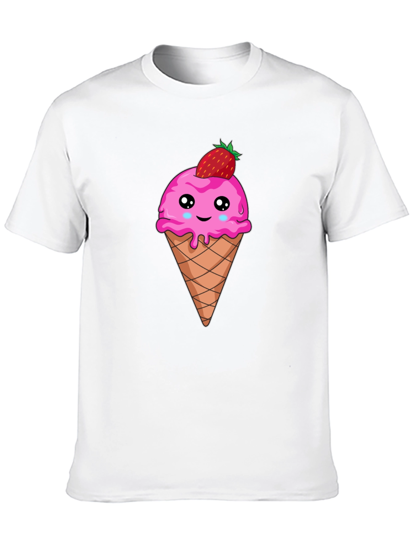 Cute Ice Cream Cone T-Shirt - Strawberry Topping