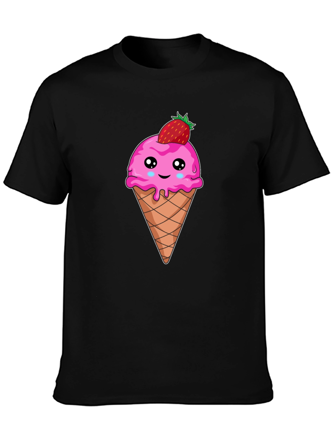 Cute Ice Cream Cone T-Shirt - Strawberry Topping